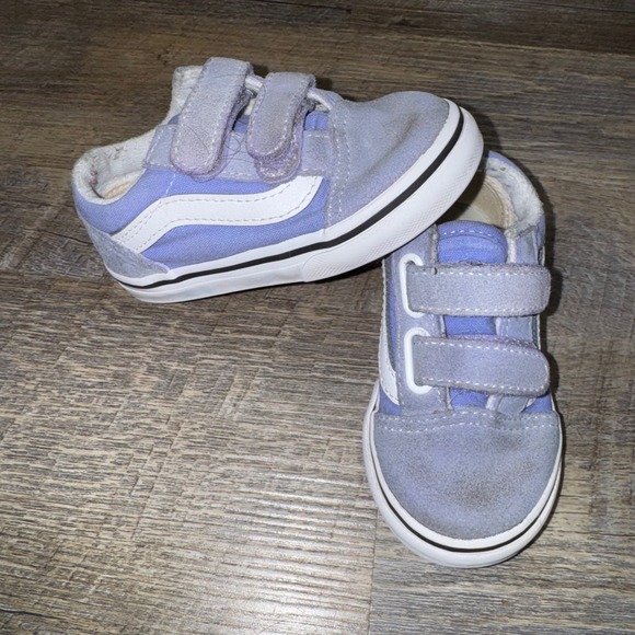 Vans Other - Vans Old Skool V Toddler 6.5 Lavender Purple‎ Suede Strap Sneakers Shoes